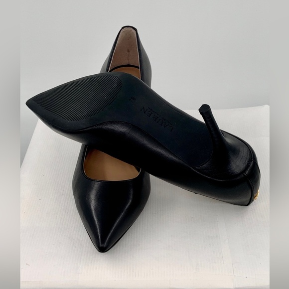NWT Lauren Ralph Lauren Women’s Black Leather Point Toe High Heel Shoes - Picture 13 of 13